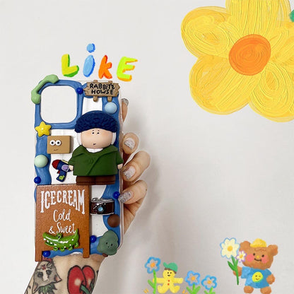 Handmade Van Gogh Cartoon Cute Cream Phone Case (Customizable) | ZAKAPOP